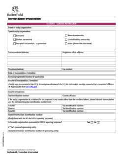 Corporate Account Application Form