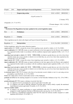 Chapter: 60A Import and Export (General) Regulations Gazette