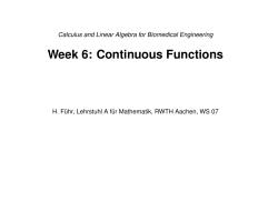 Continuous Functions - Lehrstuhl A f&uuml;r Mathematik - RWTH