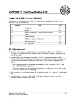 CDBG Chapter 10: Revitalization Areas