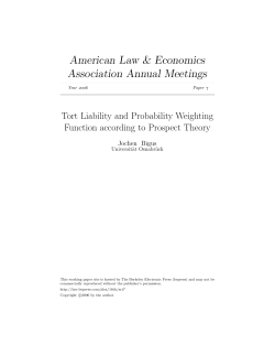 Tort Liability and Probability Weighting Function according to