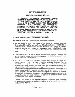 Proposition 215, codified as Health and Safety Code Section 11362.