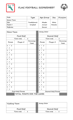FLAG FOOTBALL SCORESHEET
