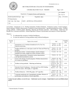 CS6659 Artificial Intelligence Ms.K.S.Gayathri / Dr.R.Jayabhaduri