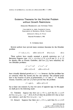 Existence Theorems for the Dirichlet Problem
