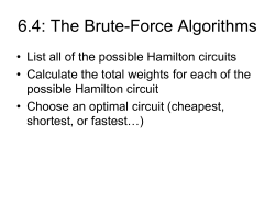 6.3 Traveling Salesman Problems