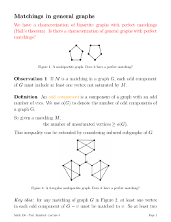 Matchings in general graphs
