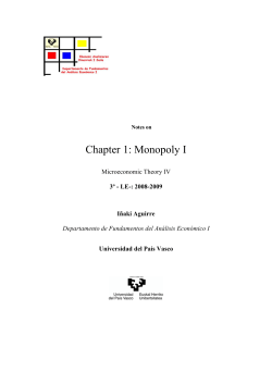 Chapter 1: Monopoly I