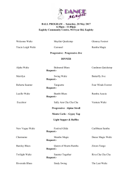 BALL PROGRAM - Saturday, 20 May 2017 6:30pm