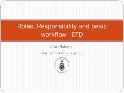 Roles, responsibility and basic workflow