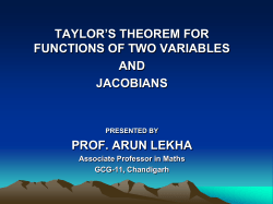 Taylor`s Theorem for two variables and Jacobians
