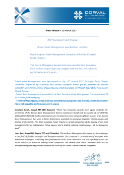 Press Release &ndash; 10 March 2017 2017 European Funds