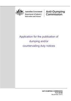 application - Anti-Dumping Commission