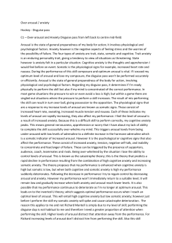 C1 off Camber - Over arousal and anxiety