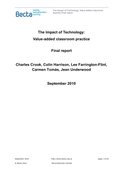 The Impact of Technology: Value-added classroom practice Final