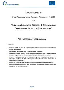 Pre-proposal application form