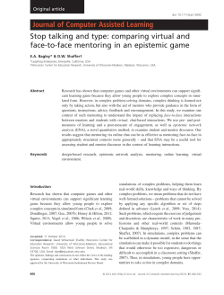 comparing virtual and face-to-face mentoring in an epistemic game