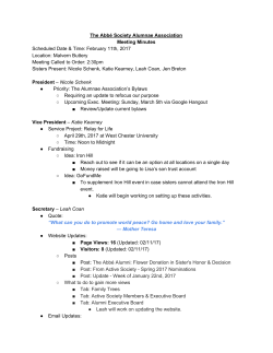 The Abb&eacute; Society Alumnae Association Meeting Minutes Scheduled