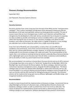 Discovery Strategy Recommendation - ERA