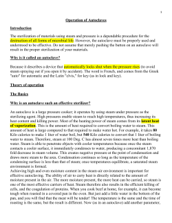 Operation of Autoclaves