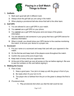 Playing in a Golf Match Things to Know