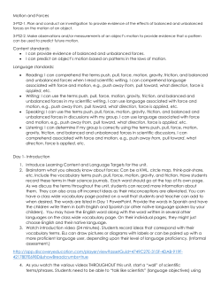 Motion and Forces Third Grade Unit Plan