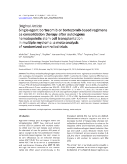 Original Article Single-agent bortezomib or bortezomib