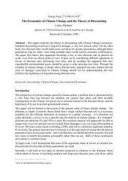 The Economics of Climate Change and the Theory