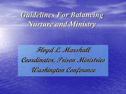Guidelines For Balancing Nurture and Ministry