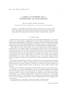 A LEMMA ON MATRICES AND A CONSTRUCTION OF