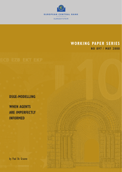 DSGE-Modelling: when agents are imperfectly informed