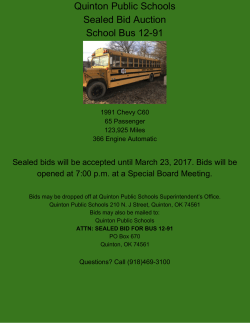 Quinton Public Schools Sealed Bid Auction School Bus 12-91