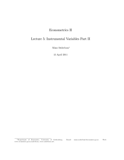Instrumental Variables Part II