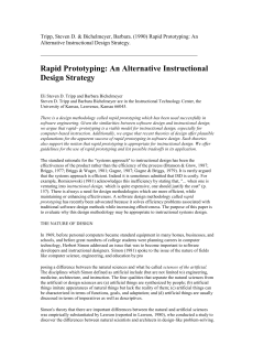 Rapid Prototyping: An Alternative Instructional Design Strategy