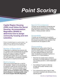 Point Scoring - Capital Region Housing