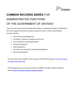 common records series for administrative functions of