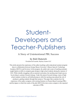 Student-Developers and Teacher-Publishers