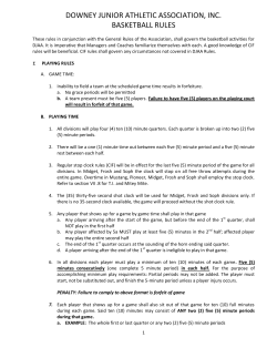 downey junior athletic association, inc. basketball rules