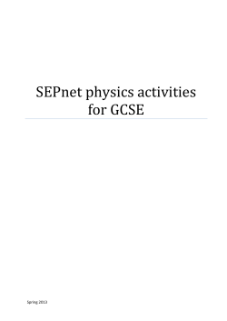 SEPnet physics activities for GCSE