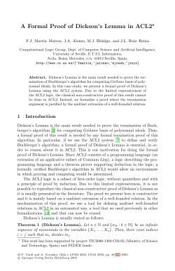 A Formal Proof of Dickson`s Lemma in ACL2