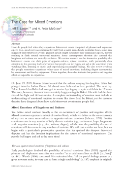 The Case for Mixed Emotions - Biosocial Methods Collaborative
