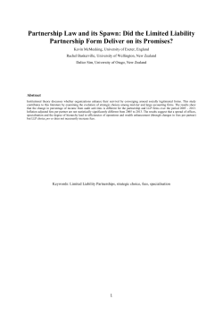 Partnership law and its spawn - Open Research Exeter