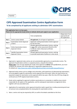 Criteria for Satellite Examination Centre Approval