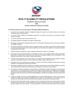 2016-17 Eligibility Regulations
