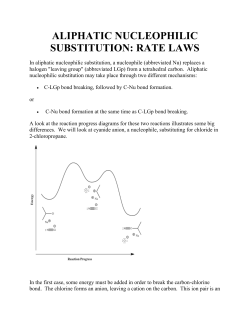 ALIPHATIC NUCLEOPHILIC SUBSTITUTION: RATE LAWS