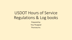 USDOT Hours of Service Regulations, Log books and