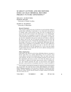 scarlet letters and recidivism: does an old criminal record predict