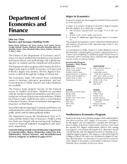 Department of Economics and Finance