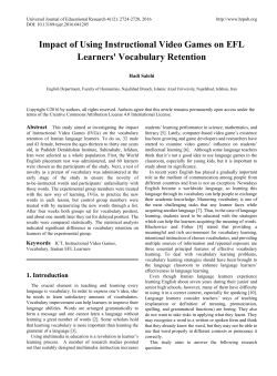 Impact of Using Instructional Video Games on EFL Learners