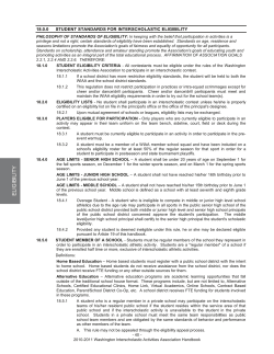 Student Standards for Interscholastic Eligibility